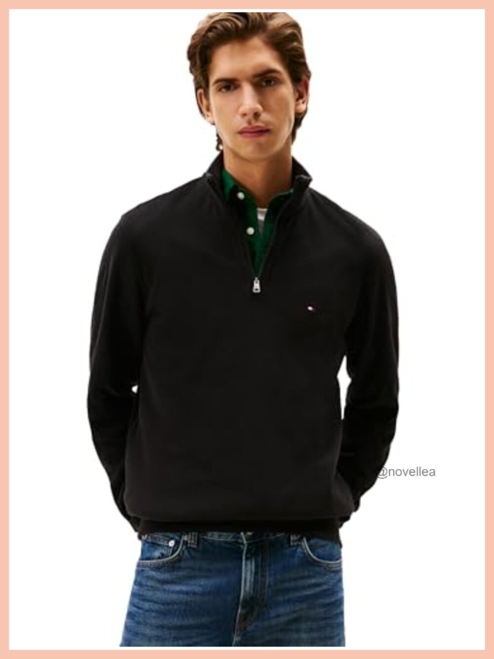 Ribbed 1/4 Zip Pullover Sweatshirt Regular Fit Cotton Long Sleeve